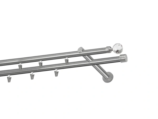 Garniža 19x19mm - drážková tyč - 2rady - GUĽA CRYSTAL - satin