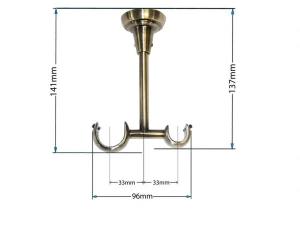 Kétsoros 25x16mm karnis - BOSTON - antik 4