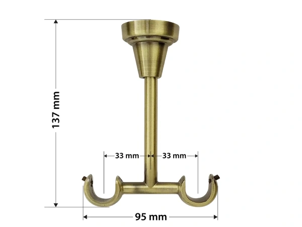 Kétsoros 19x19mm karnis - CRYSTAL CONE - antik 5