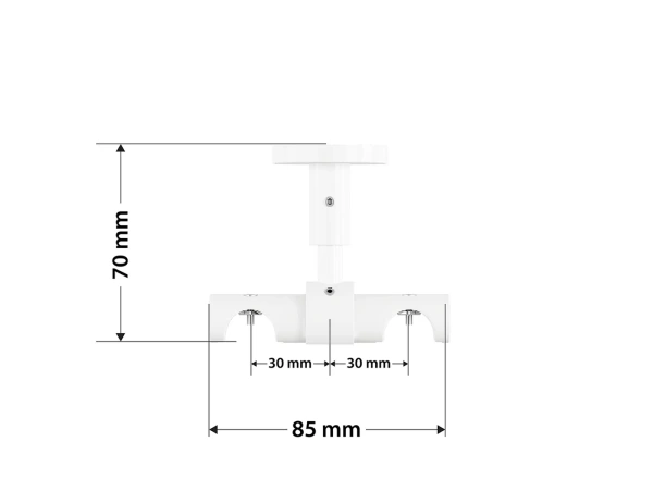 Garniža 19x19mm drážková tyč - 2rady - TODI MAX - čierno biela 5