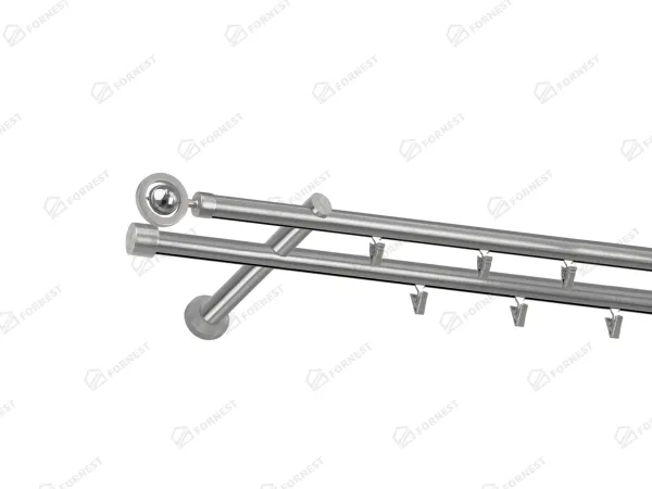 Garniža 19x19mm - drážková tyč - 2rady - JUPITER - satin