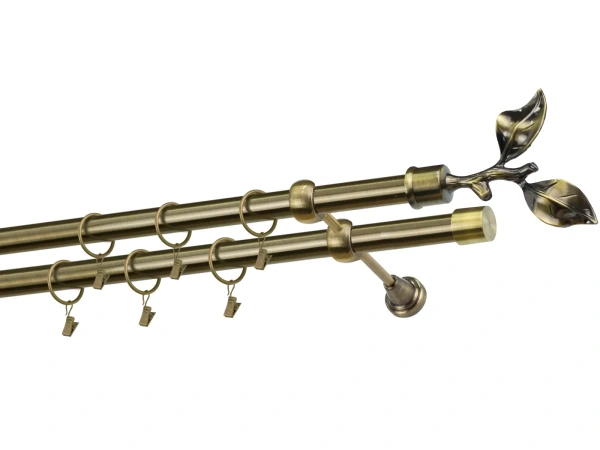 Kétsoros 25x25mm karnis - RÓZSA LEVÉL - antik