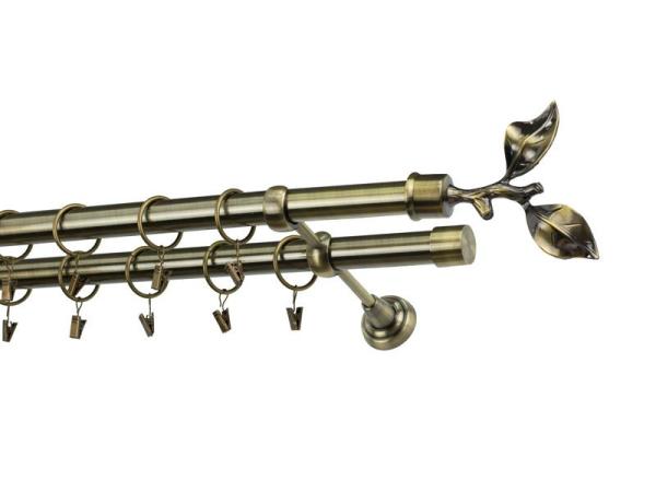 Garniže 25x25mm - dvojradové - LIST ROSE - antik