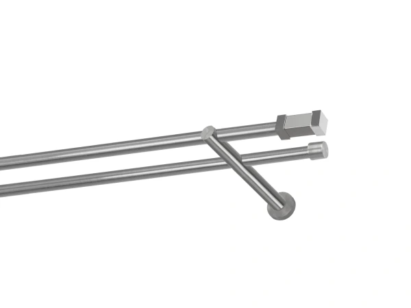 Kétsoros 16x16mm karnis - QUADRO - satin 1