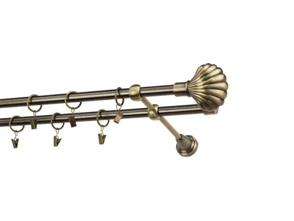 Garniže 16x16mm - dvojradové - MUŠLA - antik