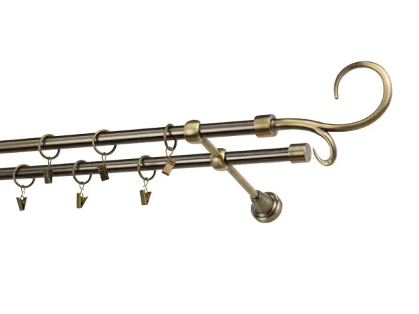 Garniže 16x16mm - dvojradové - HÁK DVOJITÝ - antik