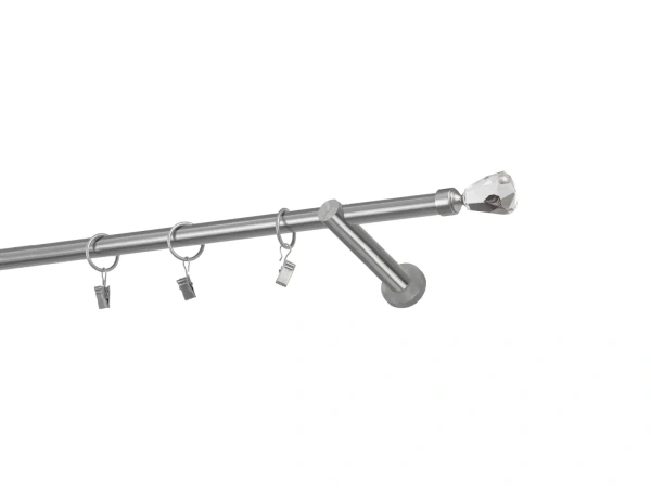 Egysoros 16mm karnis - CRYSTAL CONE - satin