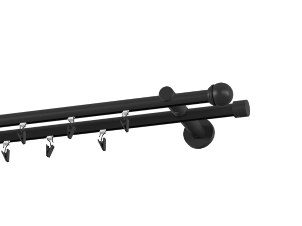 Garniža 19x19mm drážková tyč - 2rady - TODI MAX - čierna 2