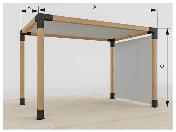 VEGAS Pergola - szabadon álló, oszloptartó talpakon - 1 szakaszos 5