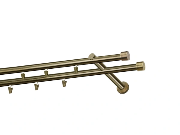 Garniža 19x19mm - drážková tyč - 2rady - PULLO - antik