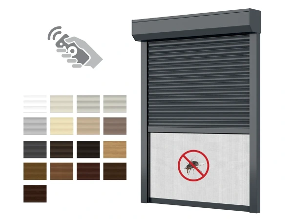 Al redőnyök 165mm Redőnytok beépített rovarhálóval -1560mm-es magasságig-MOTOR-TÁVIRÁNYÍTÓ