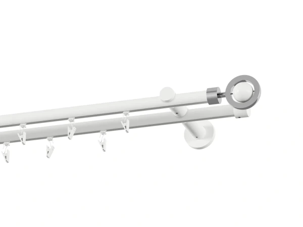 Garniža 19x19mm drážková tyč - 2rady - SFERA - biela 2