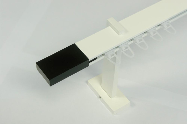 Egysínes SQUARE LINE fehér karnis. - LINE fekete karnisvég