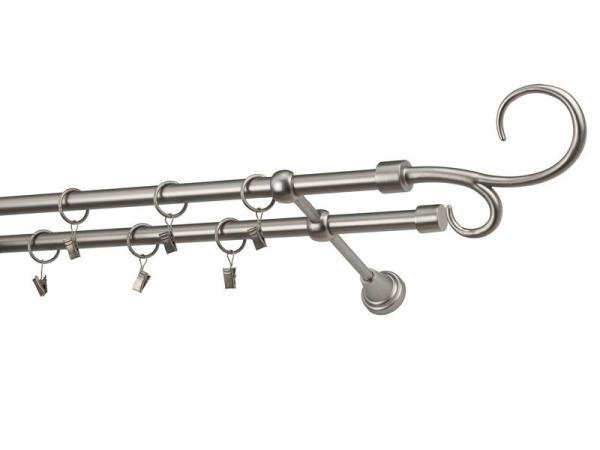 Garniže 16x16mm - dvojradové - HÁK DVOJITÝ - satin