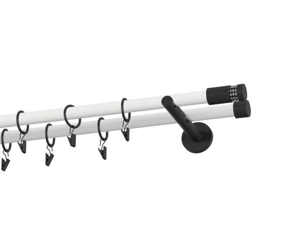 Garniža 19x19mm obyčajná tyč - 2rady - CYLINDER CRYSTAL - bielo čierna