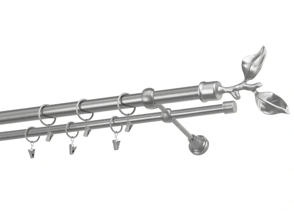 Kétsoros 25x16mm karnis - RÓZSA LEVÉL - satin