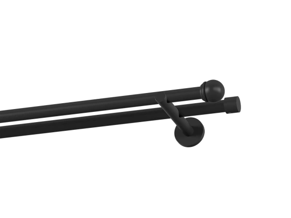 Garniža 19x19mm obyčajná tyč - 2rady - TODI MAX - čierna 1