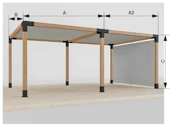 Pergola VEGAS - voľne stojaca na pätkách - 2 sekčná 6