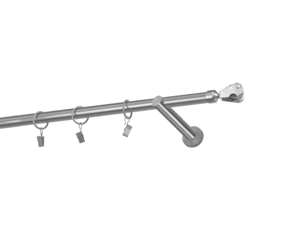 Egysoros 19mm karnis - CRYSTAL CONE - satin