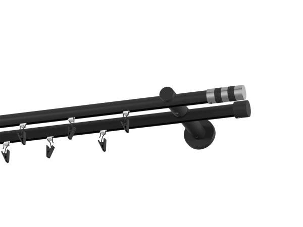 Garniža 19x19mm drážková tyč - 2rady - VALEC - čierna 2