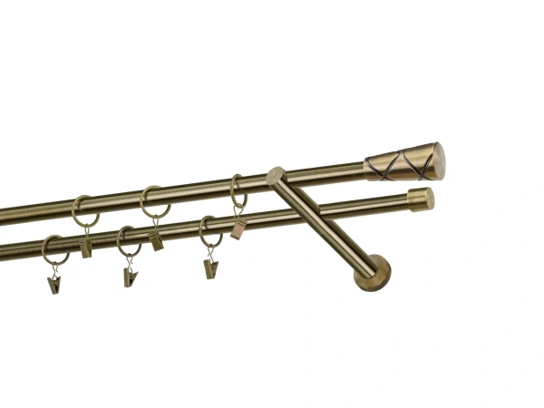 Kétsoros 16x16mm karnis - TRAPEZIUM - antik