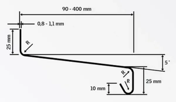 Külső alumínium hajlított ablakpárkány - RAL 8003 barna 3
