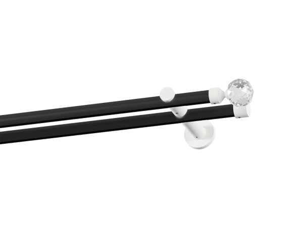 Garniža 19x19mm drážková tyč - 2rady - GUĽA CRYSTAL - čierno biela 1