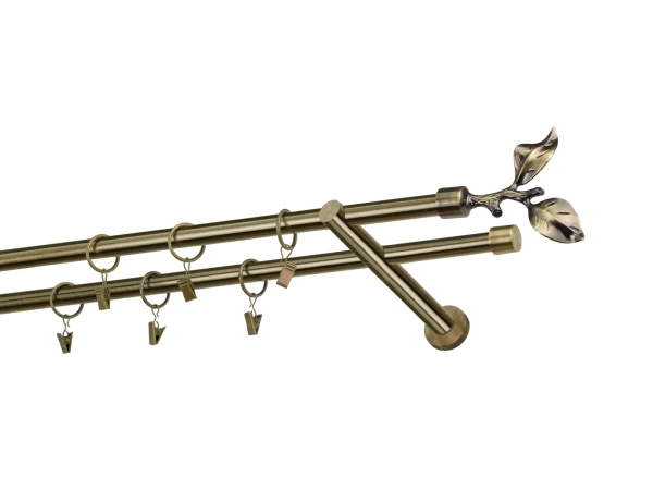 Kétsoros 16x16mm karnis - RÓZSA LEVÉL - antik