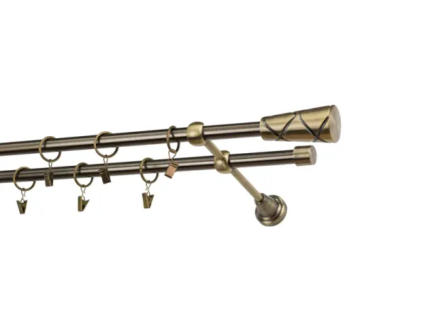 Garniže 16x16mm - dvojradové - TRAPEZIUM - antik