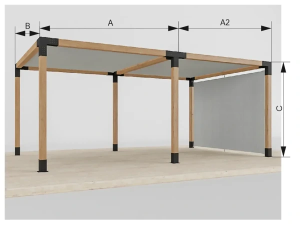 VEGAS Pergola - szabadon álló, oszloptartó talpakon - 2 szakaszos 6