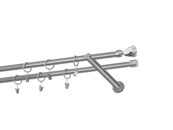 Kétsoros 16x16mm karnis - CRYSTAL CONE - satin