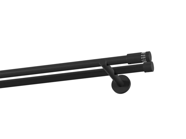 Garniža 19x19mm obyčajná tyč - 2rady - CYLINDER CRYSTAL - čierna 1