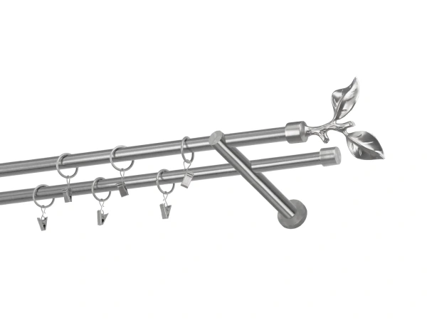 Kétsoros 16x16mm karnis - RÓZSA LEVÉL - satin