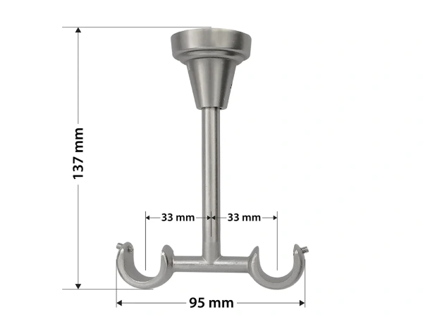 Kétsoros 19x19mm karnis - CRYSTAL CONE - satin 5