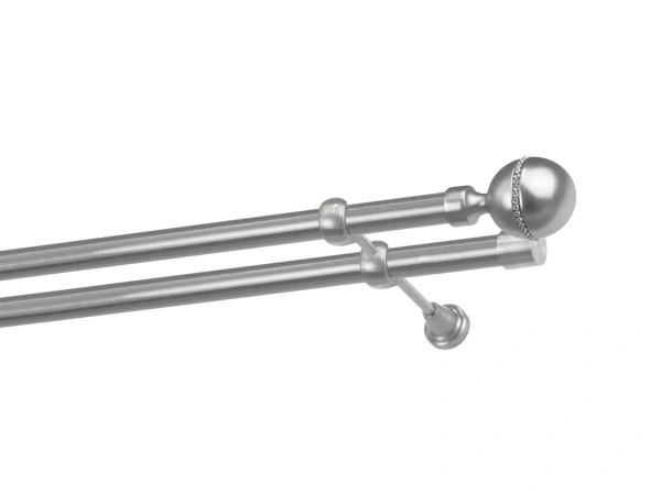 Kétsoros 25x25mm karnis - KALISTO CRYSTAL - satin 1