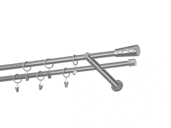 Kétsoros 16x16mm karnis - TRAPEZIUM - satin