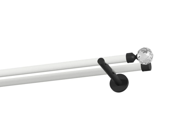 Garniža 19x19mm obyčajná tyč - 2rady - GUĽA CRYSTAL - bielo čierna 1