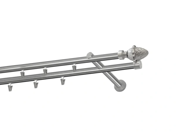 Garniža 19x19mm - drážková tyč - 2rady - ŽALUĎ - satin