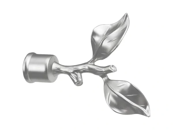 Kétsoros 25x25mm karnis - RÓZSA LEVÉL - satin